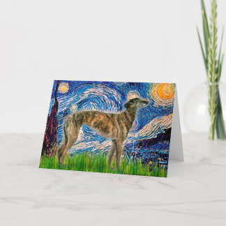 Tarjeta Noche estrellada con un brindle Greyhound