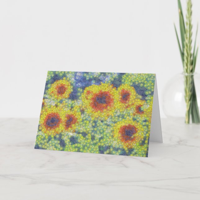 Tarjeta Noche estrellada de girasoles (Anverso)