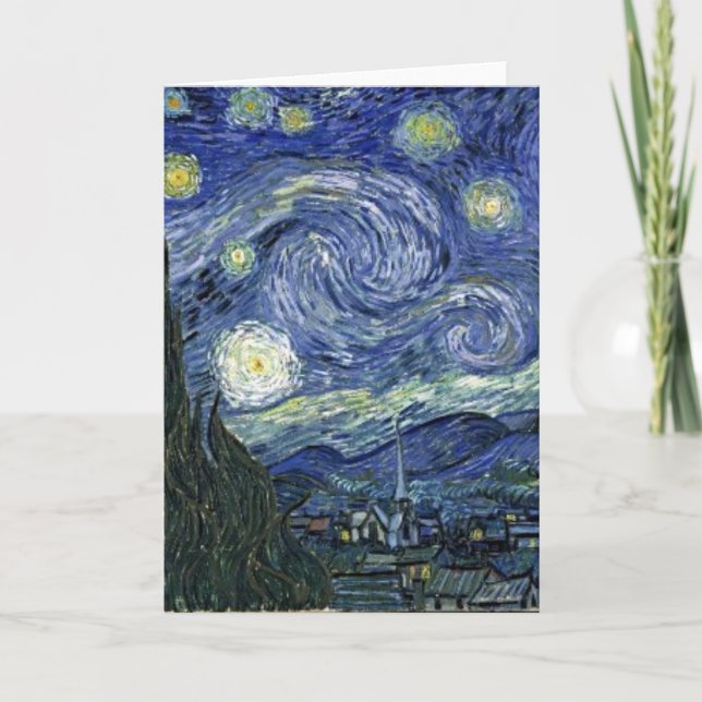 Tarjeta Noche estrellada de Van Gogh (Anverso)
