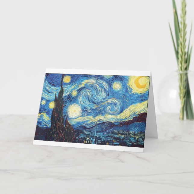 Tarjeta Noche estrellada de Van Gogh, Bella Artes, (Anverso)