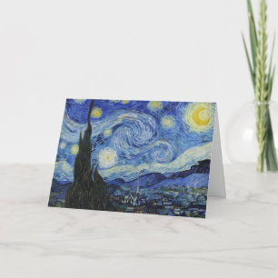 Tarjeta Noche estrellada de Van Gogh cielo azul arremolina