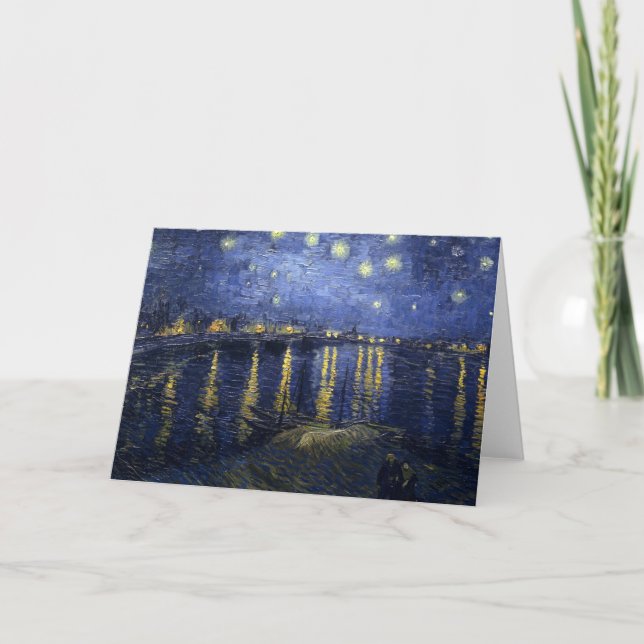 Tarjeta Noche estrellada de Van Gogh sobre el Rhone (Anverso)