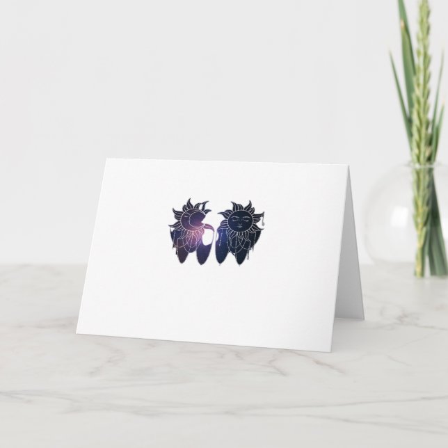 Tarjeta Noche estrellada de Whimsigoth Sol Luna Bruja Clás (Anverso)