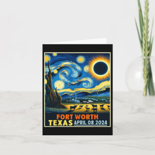 Tarjeta Noche estrellada del eclipse solar total de Texas