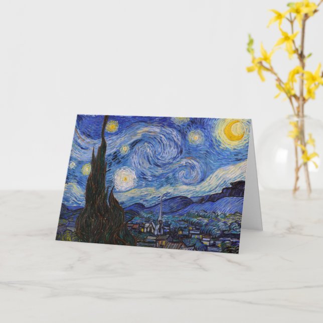 Tarjeta Noche estrellada: Saint Remy de Vincent Van Gogh (flor amarilla)