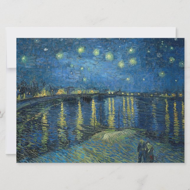 Tarjeta Noche estrellada sobre el río Ródano (por van Gogh (Anverso)