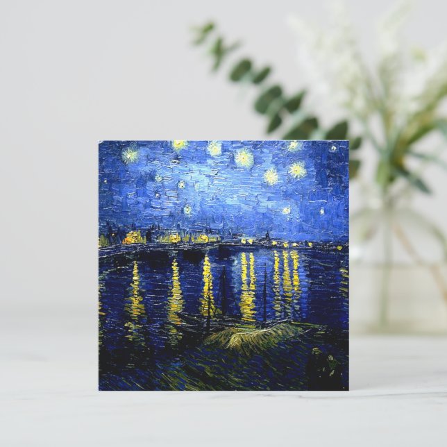 Tarjeta Noche estrellada sobre Rhone (Anverso de pie)