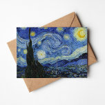 Tarjeta Noche estrellada | Vincent van Gogh<br><div class="desc">Noche estrellada (1889) del artista holandés Vincent Van Gogh. El arte original es un óleo sobre lienzo que representa un enérgico cielo nocturno post-impresionista en tonos morales de azul y amarillo. Utilice las herramientas de diseño para agregar texto personalizado o personalizar la imagen.</div>