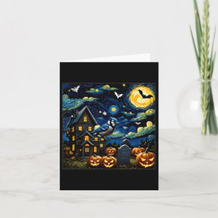 Tarjeta Noche fantasmal de Halloween azul Jay Starry