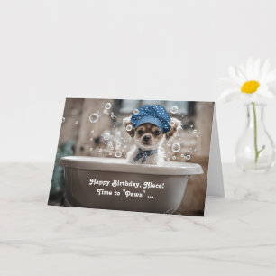 Tarjeta Noche feliz cumpleaños lindo chihuahua tipo perro 