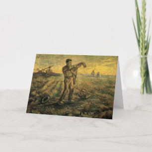 Tarjeta Noche - Fin del día por Vincent van Gogh