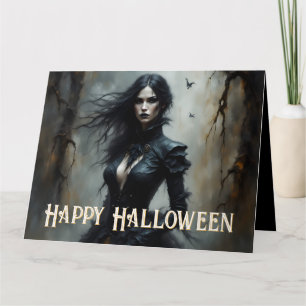 Tarjeta Noche gótica de Halloween del misterio