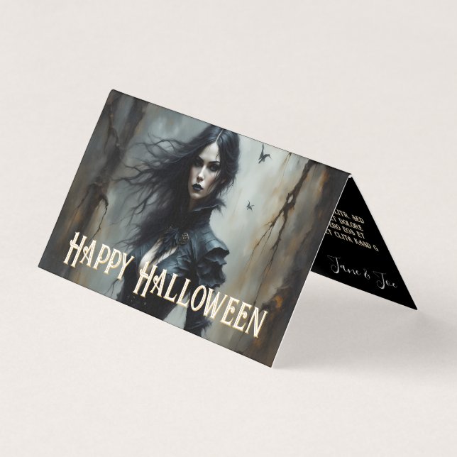 Tarjeta Noche gótica de Halloween del misterio (Anverso)