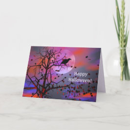 Tarjeta Noche Halloween Raven