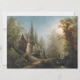 Tarjeta Noche iluminada por la luna sobre la capilla del c