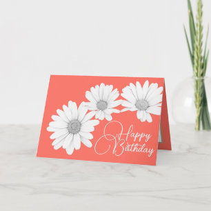 Tarjeta Noche moderna de flores florales de Daisies