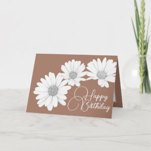 Tarjeta Noche moderna de flores florales de Daisies Mocha 