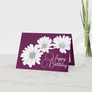 Tarjeta Noche moderna de flores florales en salsa rosa
