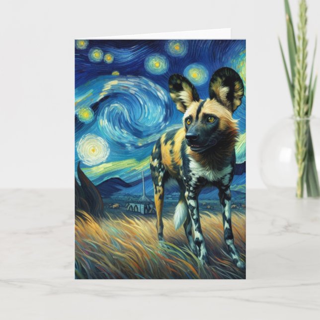 Tarjeta Noche salvaje africana Starry Van Gogh (Anverso)