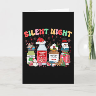Tarjeta Noche Silenciosa Feliz Navidad Enfermera Pastillas