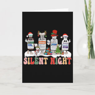 Tarjeta Noche Silenciosa Feliz Navidad Pastillas de Enferm
