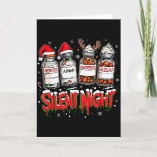 Tarjeta Noche Silenciosa Navidad Divertida Enfermera Urgen