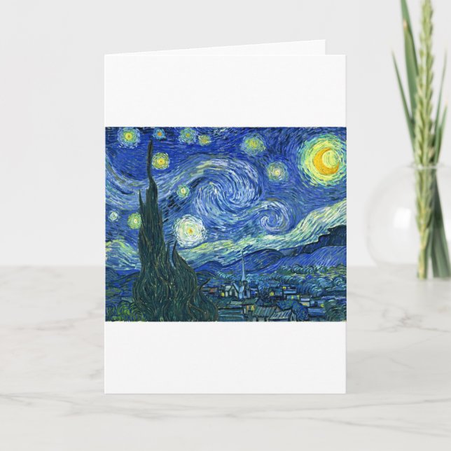Tarjeta Noche Starry ~ Van Gogh (Anverso)