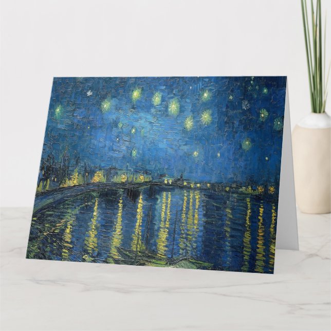 Tarjeta Noche Van Gogh Starry sobre el Ródano (Anverso)