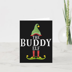 Tarjeta Nochebuena de Buda Elf divertida coincidiendo con 