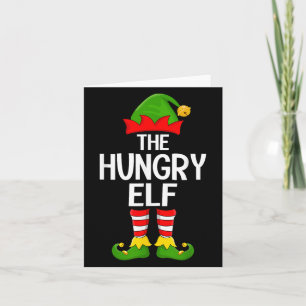 Tarjeta Nochebuena de Elf hambrienta coincidiendo con fami