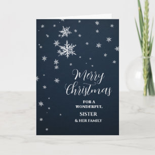Tarjeta Nochebuena de la Hermana de la Nieve Moderna y Fel