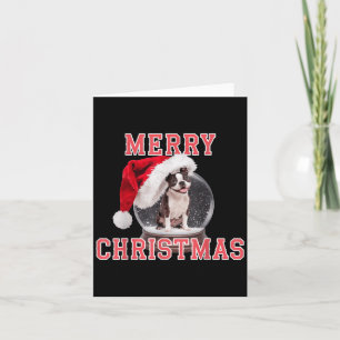 Tarjeta Nochebuena de nieve Bulldog francés Navidades