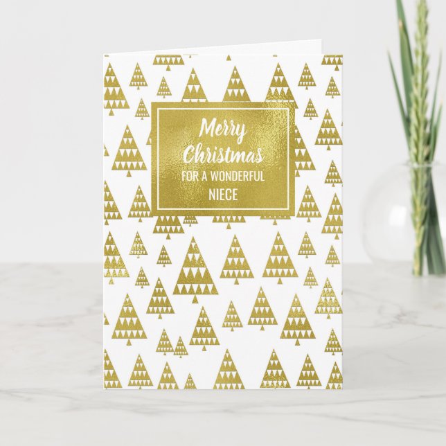 Tarjeta Nochebuena moderna de la sobrina Feliz Navidad (Anverso)
