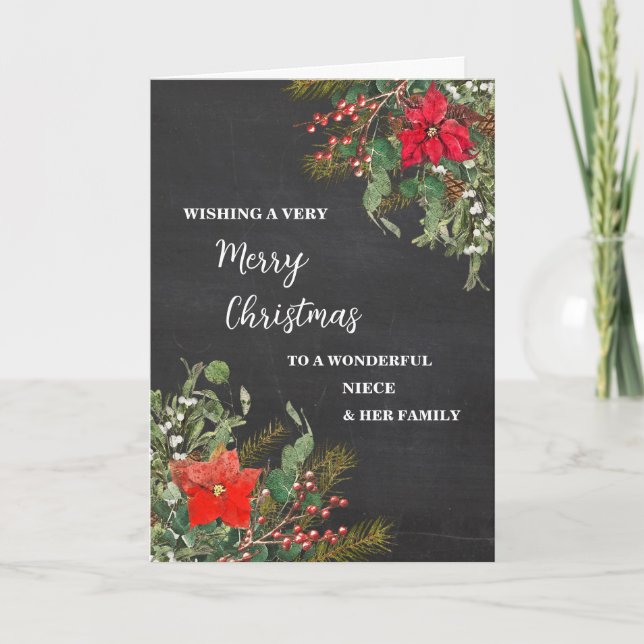 Tarjeta Nochebuena rusa y Feliz Navidad a la familia (Anverso)