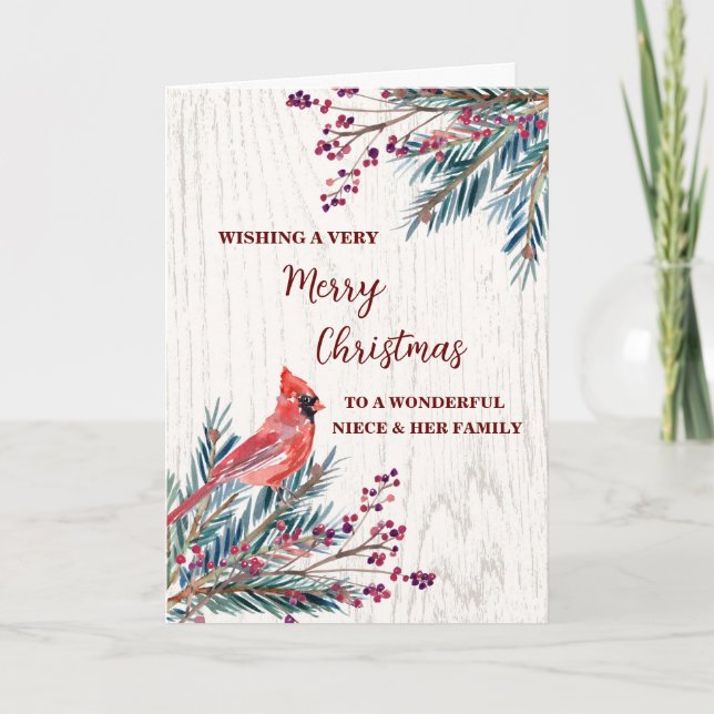 Tarjeta Nochebuena rusa y Feliz Navidad a la familia (Anverso)
