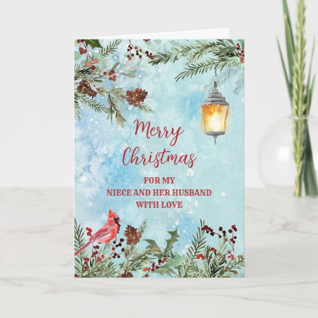 Tarjeta Nochebuena rusa y Feliz Navidad a los esposos (Anverso)