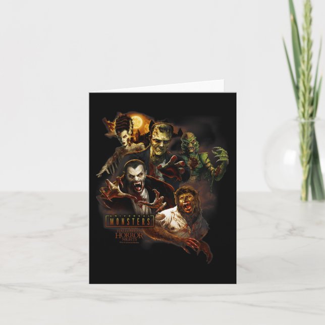 Tarjeta Noches de horror de Halloween Monstruos universale (Anverso)