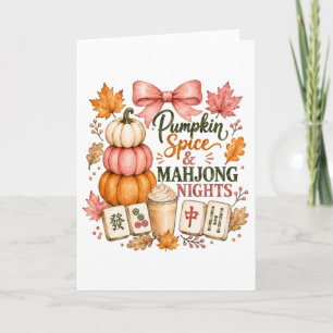 Tarjeta Noches de Mahjong con Especias de Calabaza