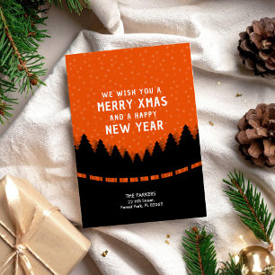 Tarjeta Noches de Moras Rojas con estilo retro de bosque y