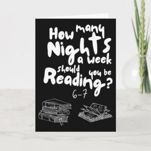 Tarjeta Noches Leyendo 6-7 Meme Profesor de Inglés Amante