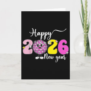 Tarjeta Nochevieja Hola 2026 Feliz Año Nuevo 2026 Disco