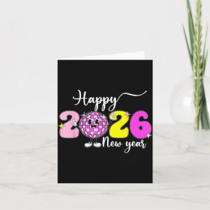 Tarjeta Nochevieja Hola 2026 Feliz Año Nuevo 2026 Disco