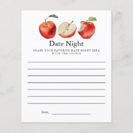 Tarjeta nocturna Apple Bridal Shower Date