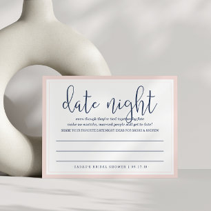 Tarjeta nocturna Rubor & Navy Bridal Shower
