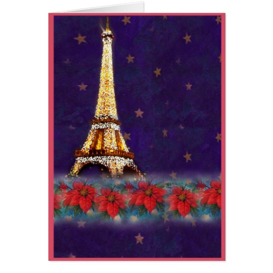 Tarjeta NOEL de la TORRE EIFFEL JOYEUX del centelleo