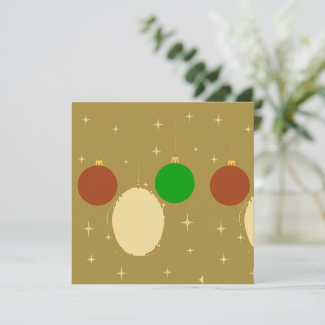 Tarjeta Noël Élégante Or et Dorure Pliée (Anverso de pie)