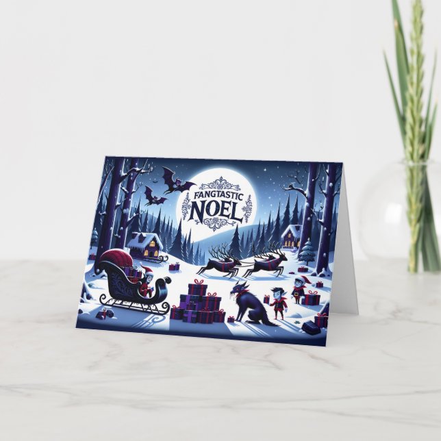 Tarjeta Noel Fangtastic (Anverso)