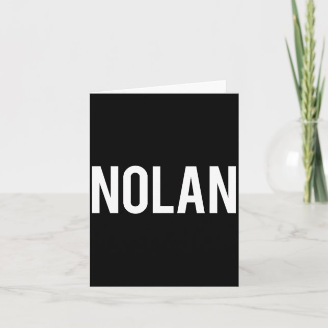 Tarjeta Nolan - Cool New Funny Name Fan Gift Tee  (Anverso)