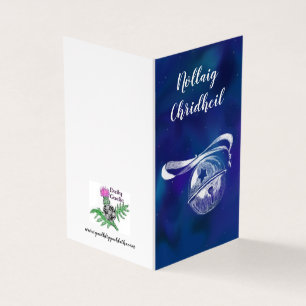 Tarjeta Nollaig Chridheil azul
