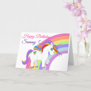 Tarjeta Nombramiento de unicornio de cumpleaños de niña